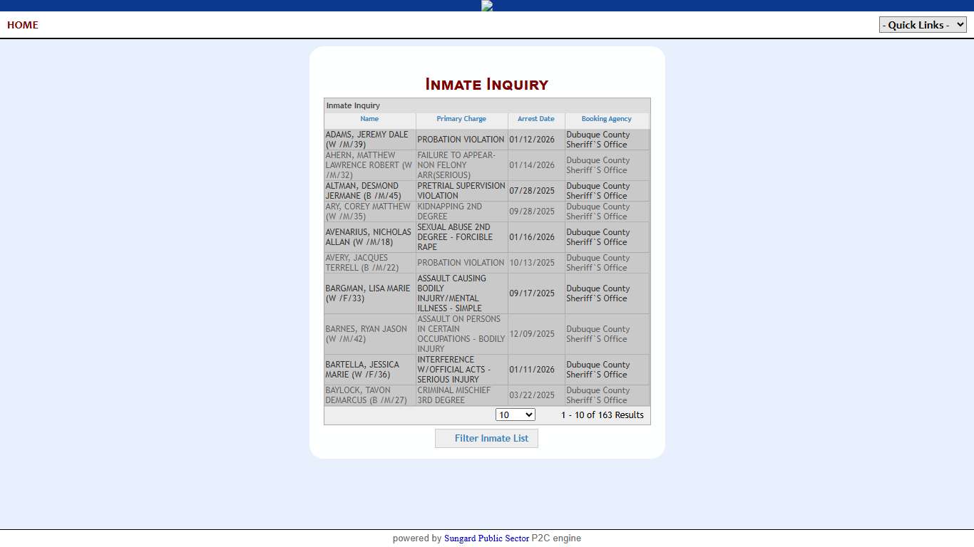 Dubuque Law Enforcement Center P2C - provided by OSSI