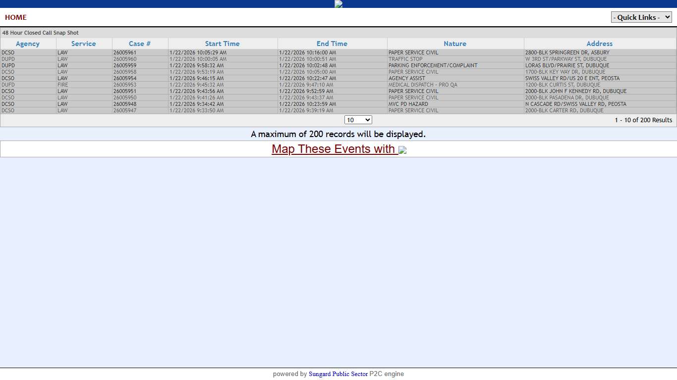Dubuque Law Enforcement Center P2C - provided by OSSI