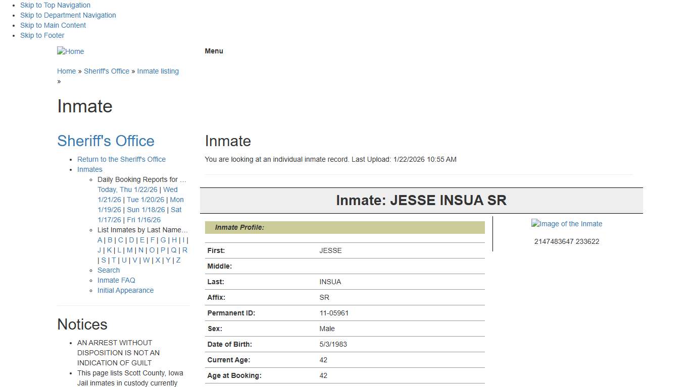 Inmate: JESSE INSUA SR